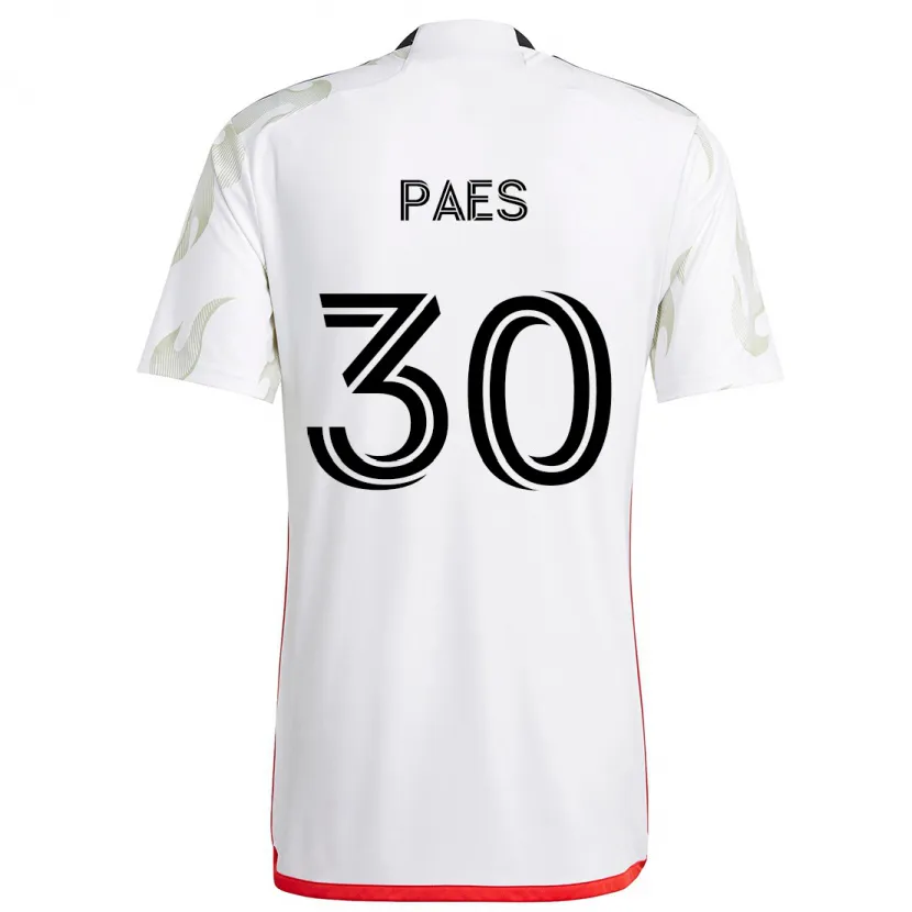 Danxen Kinder Maarten Paes #30 Weiß Rot Schwarz Auswärtstrikot Trikot 2024/25 T-Shirt