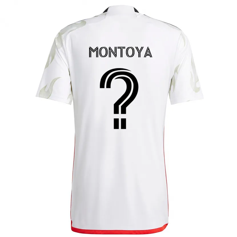 Danxen Kinder Nicolás Montoya #0 Weiß Rot Schwarz Auswärtstrikot Trikot 2024/25 T-Shirt