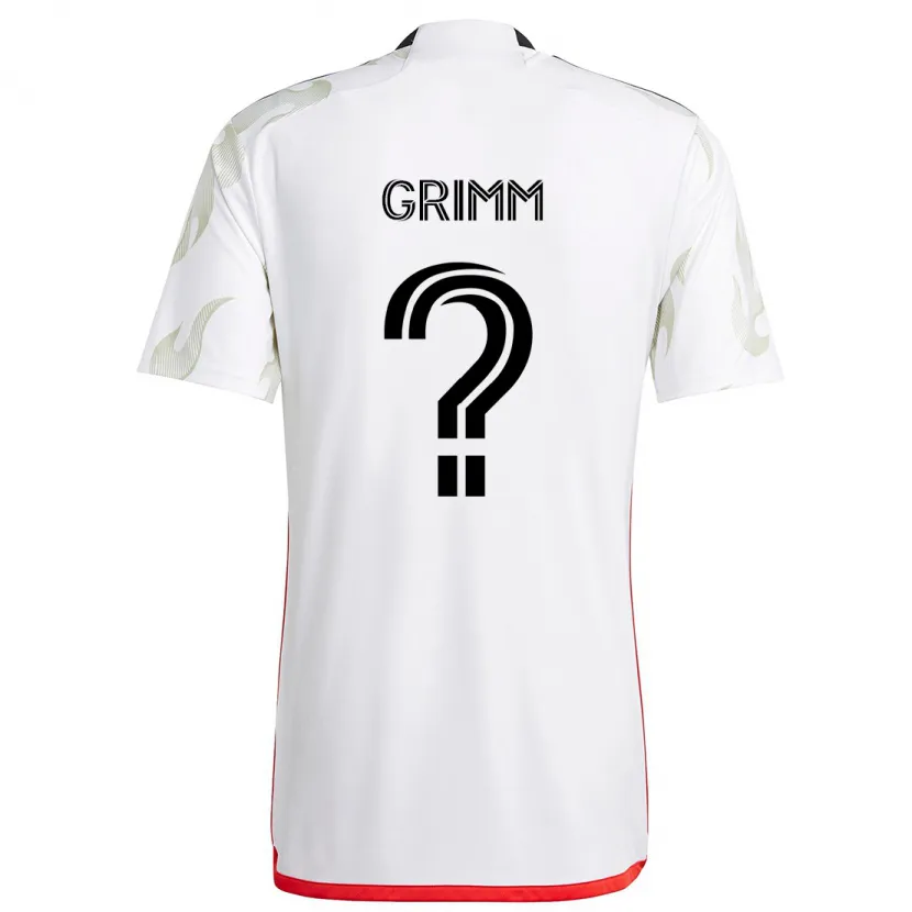 Danxen Kinder Mason Grimm #0 Weiß Rot Schwarz Auswärtstrikot Trikot 2024/25 T-Shirt