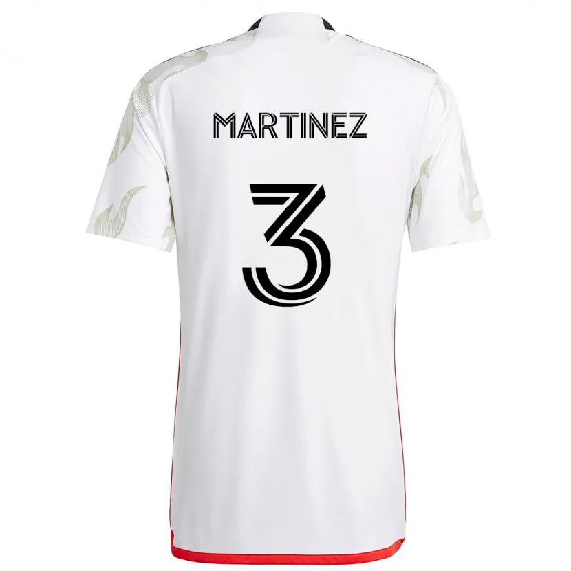 Danxen Kinder José Antonio Martínez #3 Weiß Rot Schwarz Auswärtstrikot Trikot 2024/25 T-Shirt