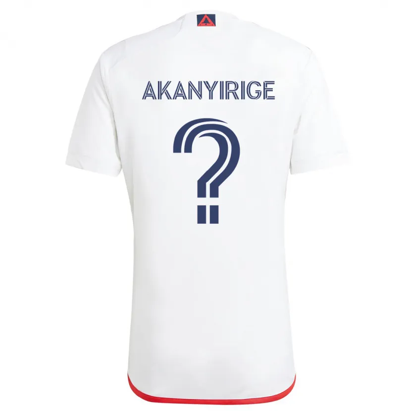 Danxen Kinder Jacob Akanyirige #0 Weiß Rot Auswärtstrikot Trikot 2024/25 T-Shirt