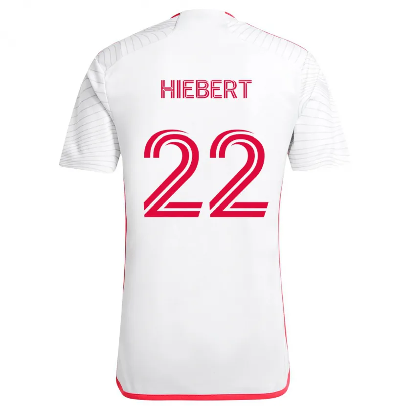 Danxen Kinder Kyle Hiebert #22 Weiß Rot Auswärtstrikot Trikot 2024/25 T-Shirt