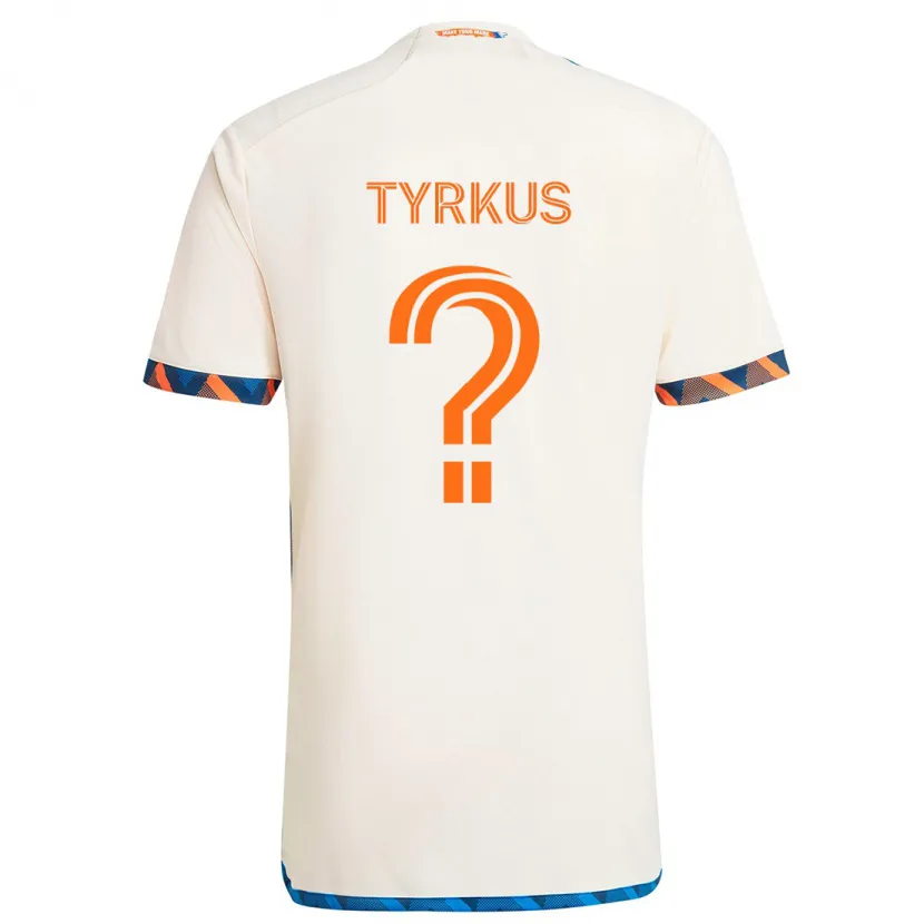 Danxen Kinder Illia Tyrkus #0 Weiß Orange Auswärtstrikot Trikot 2024/25 T-Shirt