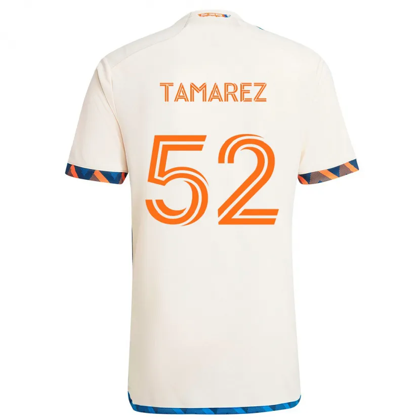 Danxen Kinder Lucas Tamarez #52 Weiß Orange Auswärtstrikot Trikot 2024/25 T-Shirt