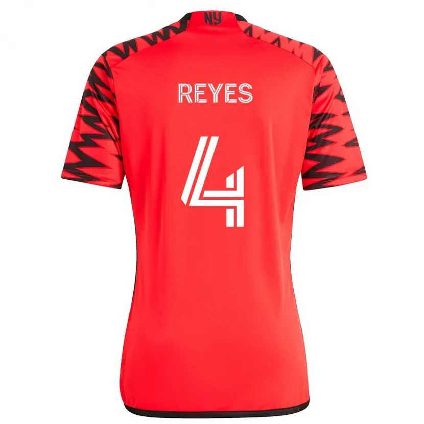 Danxen Kinder Andrés Reyes #4 Rot Schwarz Weiß Auswärtstrikot Trikot 2024/25 T-Shirt