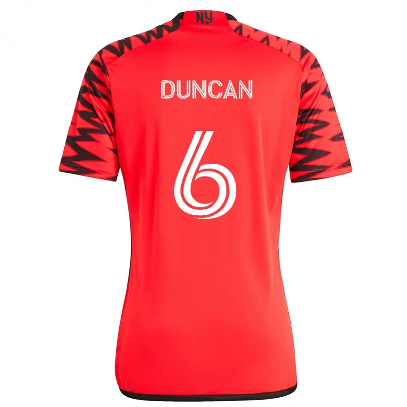 Danxen Kinder Kyle Duncan #6 Rot Schwarz Weiß Auswärtstrikot Trikot 2024/25 T-Shirt