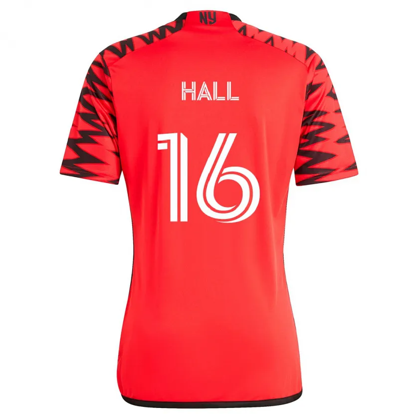 Danxen Kinder Julian Hall #16 Rot Schwarz Weiß Auswärtstrikot Trikot 2024/25 T-Shirt