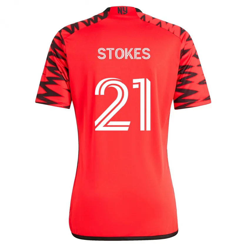 Danxen Kinder Aidan Stokes #21 Rot Schwarz Weiß Auswärtstrikot Trikot 2024/25 T-Shirt