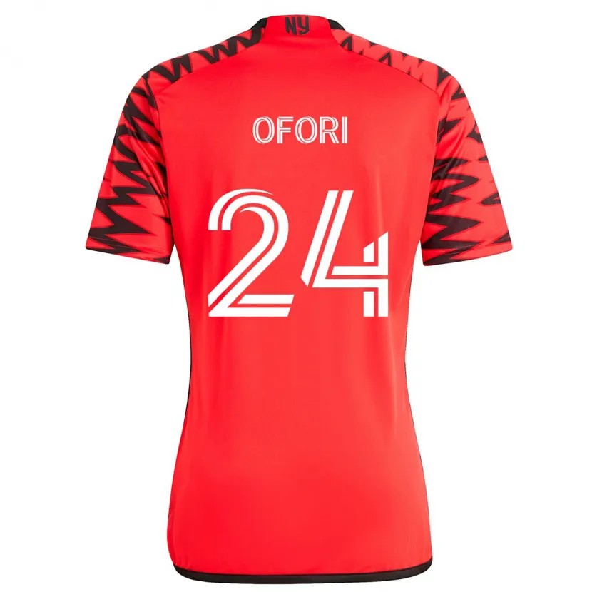 Danxen Kinder Curtis Ofori #24 Rot Schwarz Weiß Auswärtstrikot Trikot 2024/25 T-Shirt