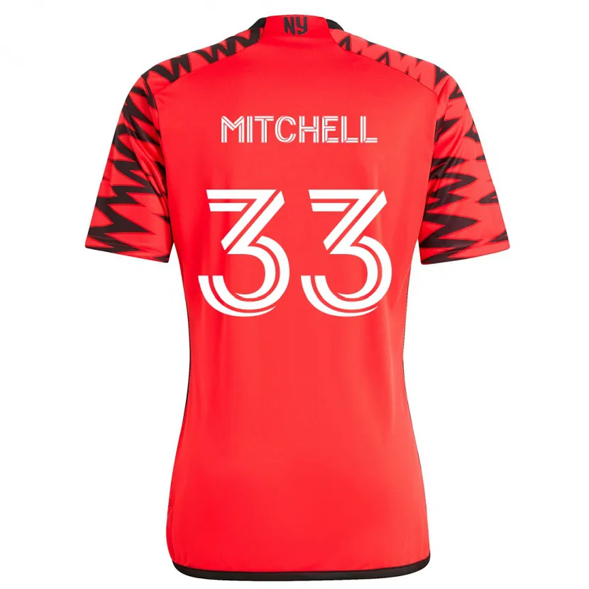 Danxen Kinder Roald Mitchell #33 Rot Schwarz Weiß Auswärtstrikot Trikot 2024/25 T-Shirt