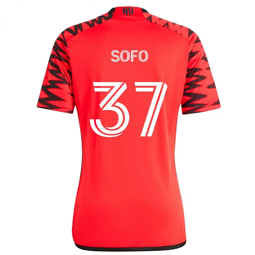 Danxen Kinder Mohammed Sofo #37 Rot Schwarz Weiß Auswärtstrikot Trikot 2024/25 T-Shirt