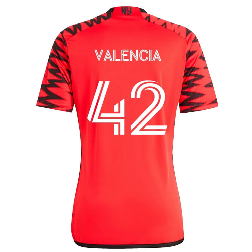 Danxen Kinder Omar Valencia #42 Rot Schwarz Weiß Auswärtstrikot Trikot 2024/25 T-Shirt