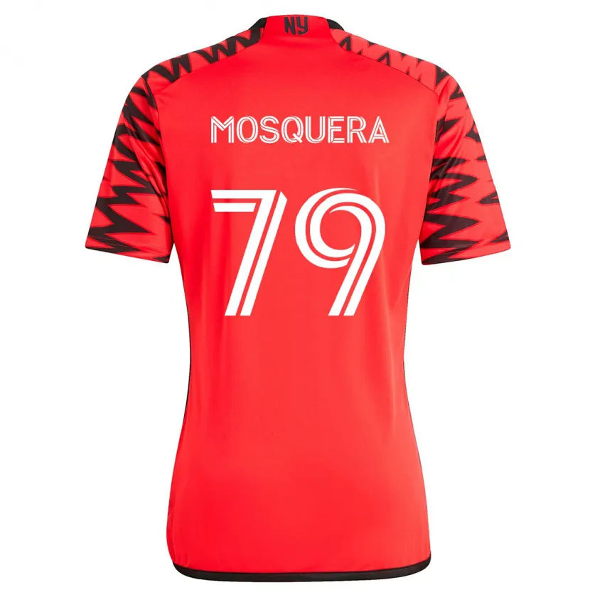 Danxen Kinder Rafael Mosquera #79 Rot Schwarz Weiß Auswärtstrikot Trikot 2024/25 T-Shirt