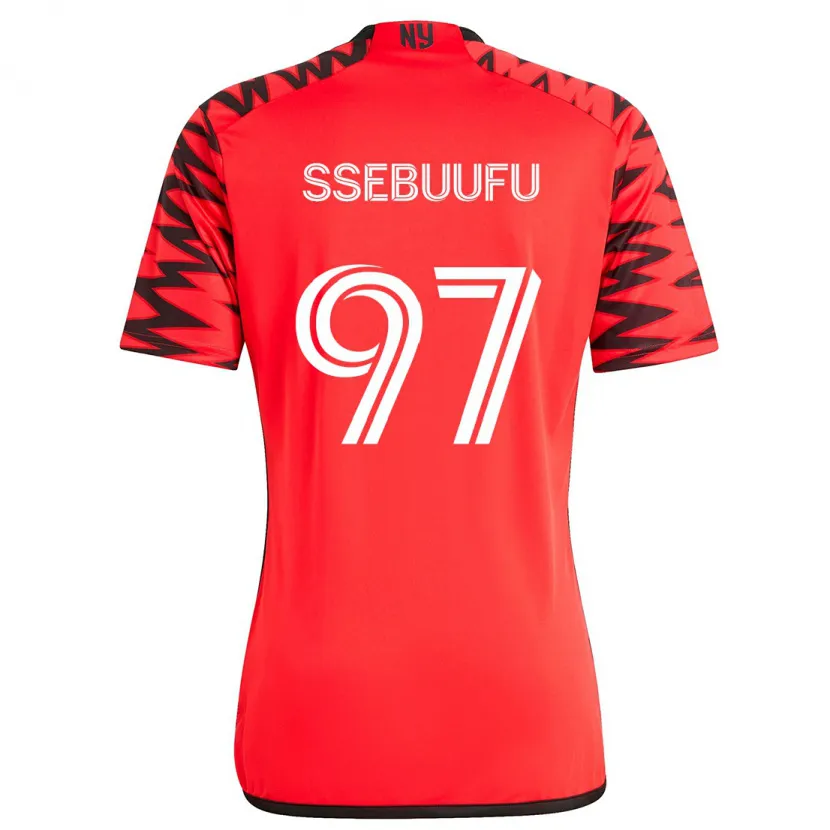 Danxen Kinder Frank Ssebuufu #97 Rot Schwarz Weiß Auswärtstrikot Trikot 2024/25 T-Shirt