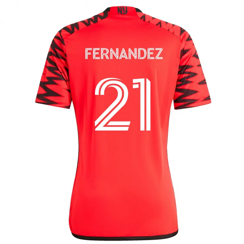 Danxen Kinder Omir Fernandez #21 Rot Schwarz Weiß Auswärtstrikot Trikot 2024/25 T-Shirt