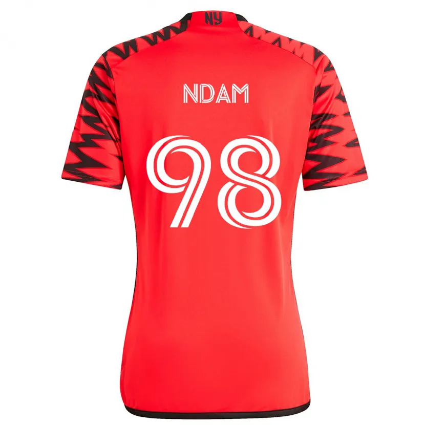 Danxen Kinder Hassan Ndam #98 Rot Schwarz Weiß Auswärtstrikot Trikot 2024/25 T-Shirt