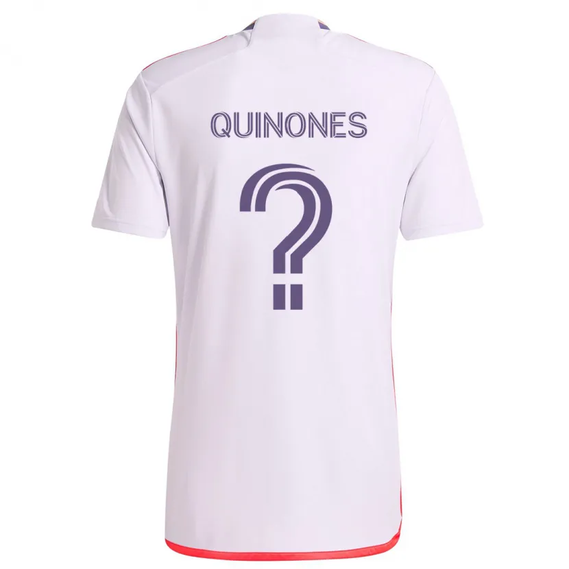 Danxen Kinder Lucas Quiñones #0 Weiß Rot Lila Auswärtstrikot Trikot 2024/25 T-Shirt