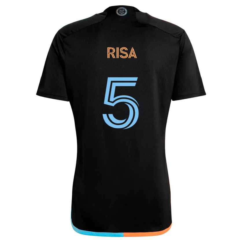 Danxen Kinder Birk Risa #5 Schwarz Orange Blau Auswärtstrikot Trikot 2024/25 T-Shirt