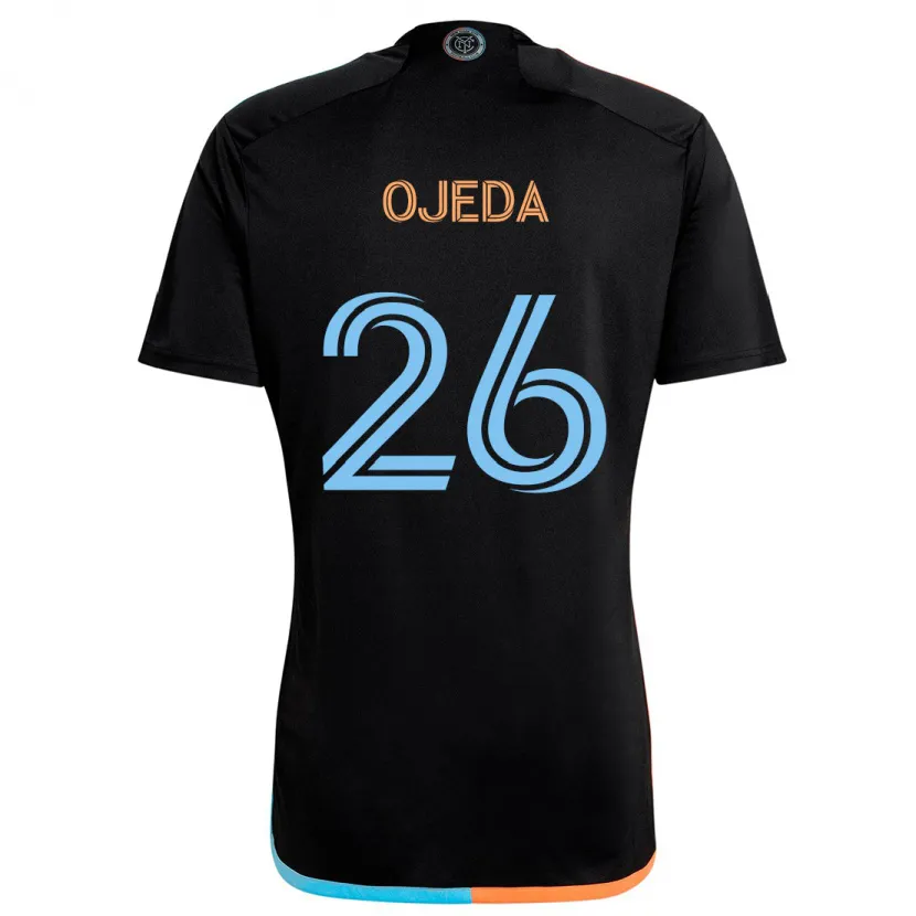 Danxen Kinder Agustín Ojeda #26 Schwarz Orange Blau Auswärtstrikot Trikot 2024/25 T-Shirt