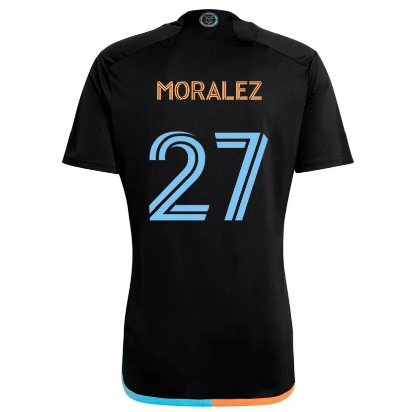 Danxen Kinder Maxi Moralez #27 Schwarz Orange Blau Auswärtstrikot Trikot 2024/25 T-Shirt