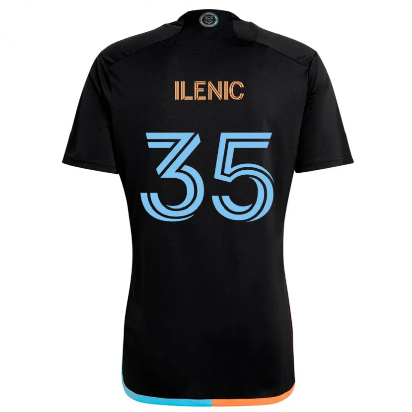 Danxen Kinder Mitja Ilenic #35 Schwarz Orange Blau Auswärtstrikot Trikot 2024/25 T-Shirt