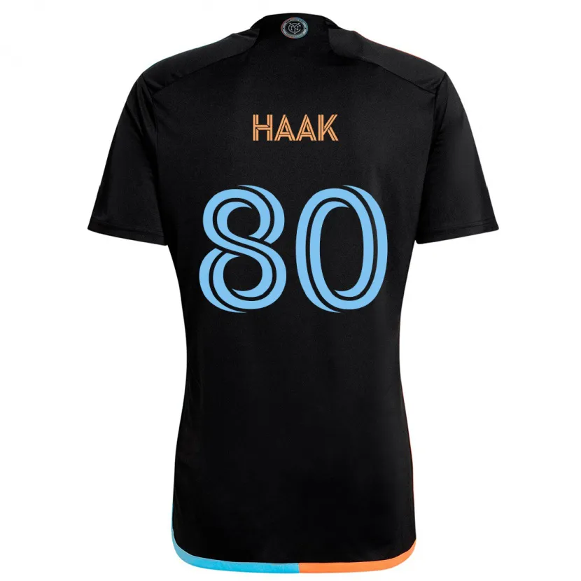 Danxen Kinder Justin Haak #80 Schwarz Orange Blau Auswärtstrikot Trikot 2024/25 T-Shirt