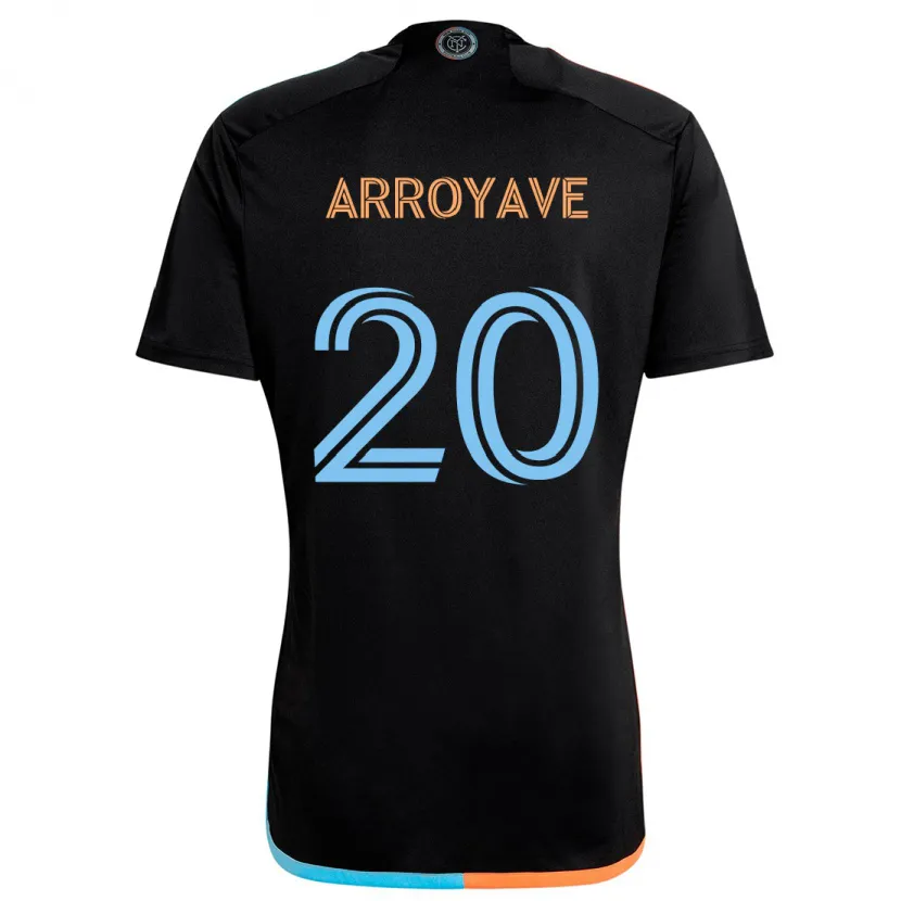 Danxen Kinder Jacob Arroyave #20 Schwarz Orange Blau Auswärtstrikot Trikot 2024/25 T-Shirt