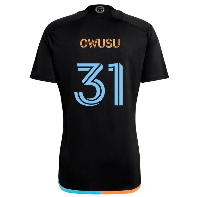 Danxen Kinder Samuel Owusu #31 Schwarz Orange Blau Auswärtstrikot Trikot 2024/25 T-Shirt