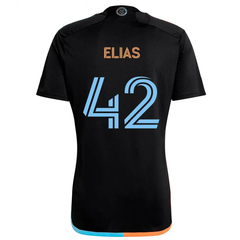 Danxen Kinder Piero Elias #42 Schwarz Orange Blau Auswärtstrikot Trikot 2024/25 T-Shirt