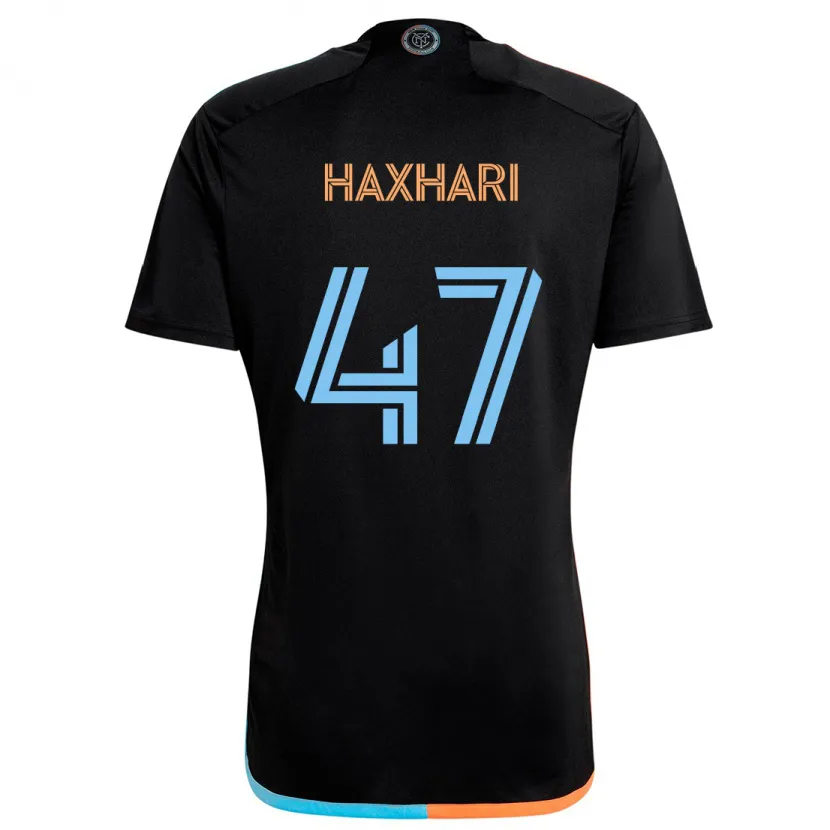 Danxen Kinder Klevis Haxhari #47 Schwarz Orange Blau Auswärtstrikot Trikot 2024/25 T-Shirt