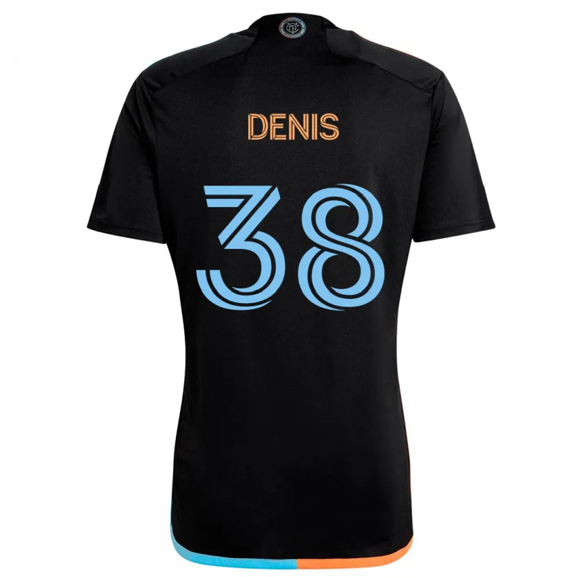 Danxen Kinder John Denis #38 Schwarz Orange Blau Auswärtstrikot Trikot 2024/25 T-Shirt