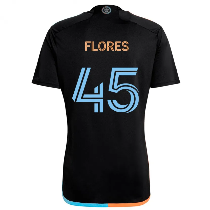 Danxen Kinder Brian Flores #45 Schwarz Orange Blau Auswärtstrikot Trikot 2024/25 T-Shirt