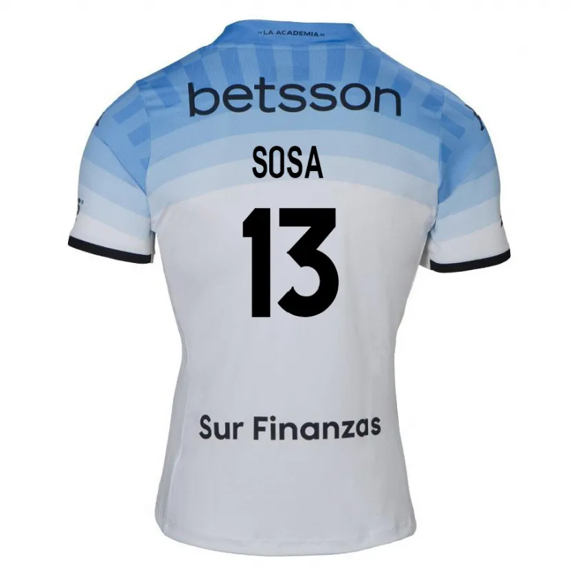 Danxen Kinder Santiago Sosa #13 Weiß Blau Schwarz Auswärtstrikot Trikot 2024/25 T-Shirt