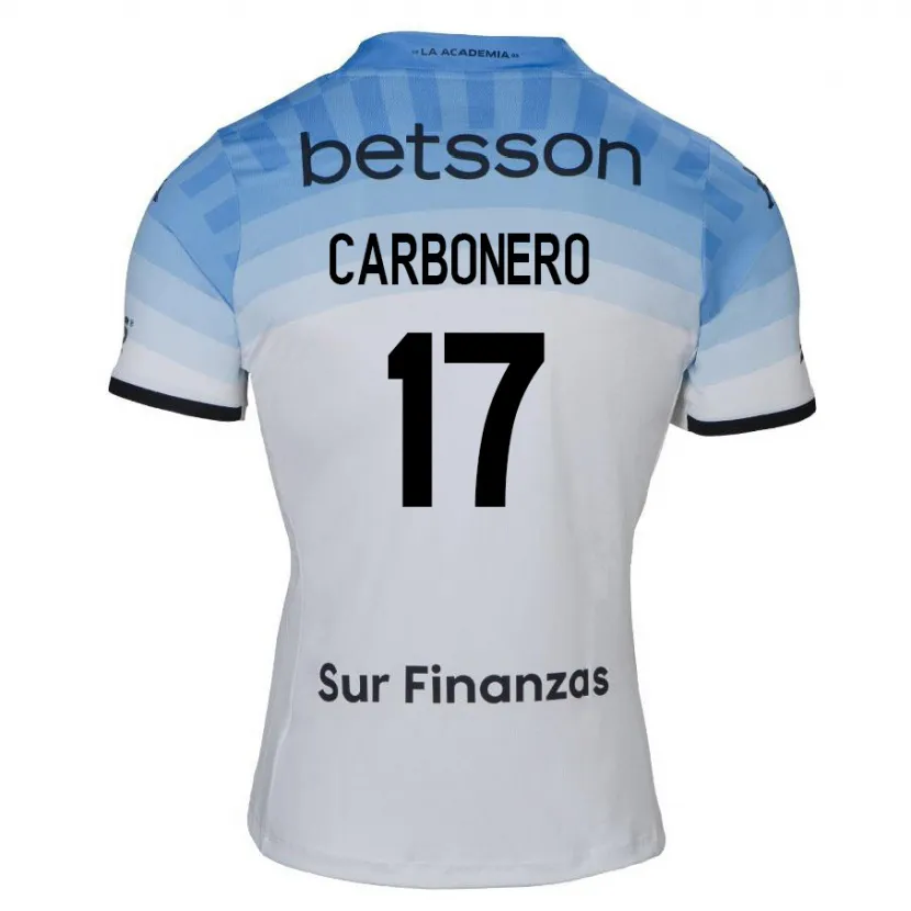 Danxen Kinder Johan Carbonero #17 Weiß Blau Schwarz Auswärtstrikot Trikot 2024/25 T-Shirt