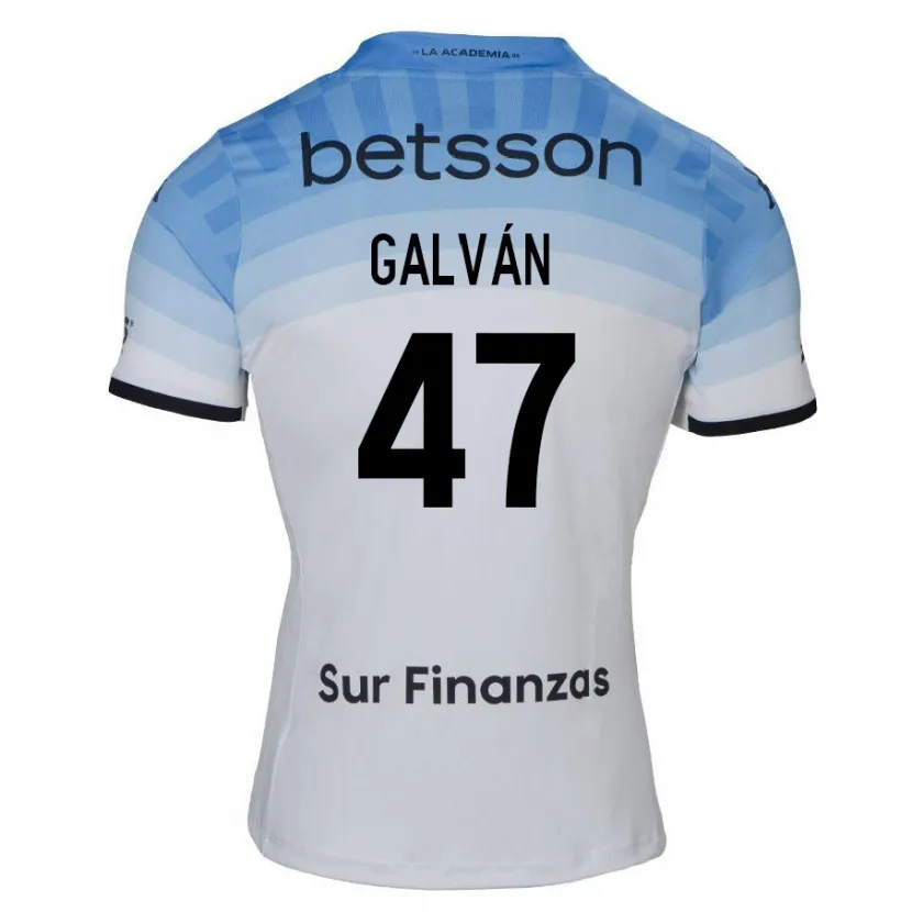 Danxen Kinder Ignacio Galván #47 Weiß Blau Schwarz Auswärtstrikot Trikot 2024/25 T-Shirt