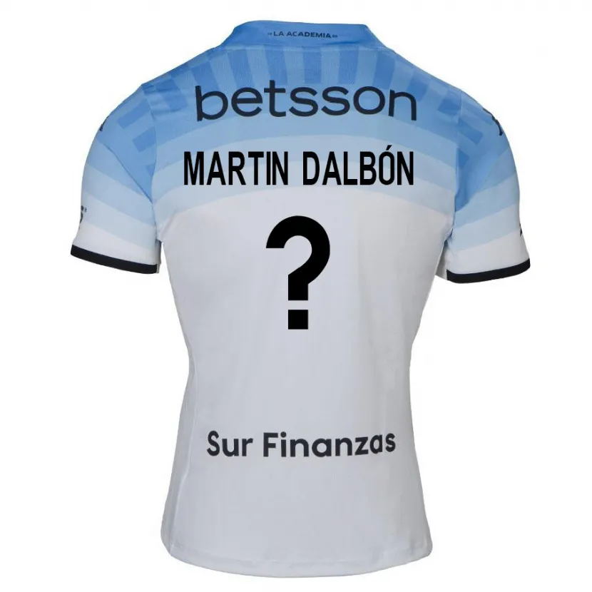 Danxen Kinder Juan Martin Dalbón #0 Weiß Blau Schwarz Auswärtstrikot Trikot 2024/25 T-Shirt