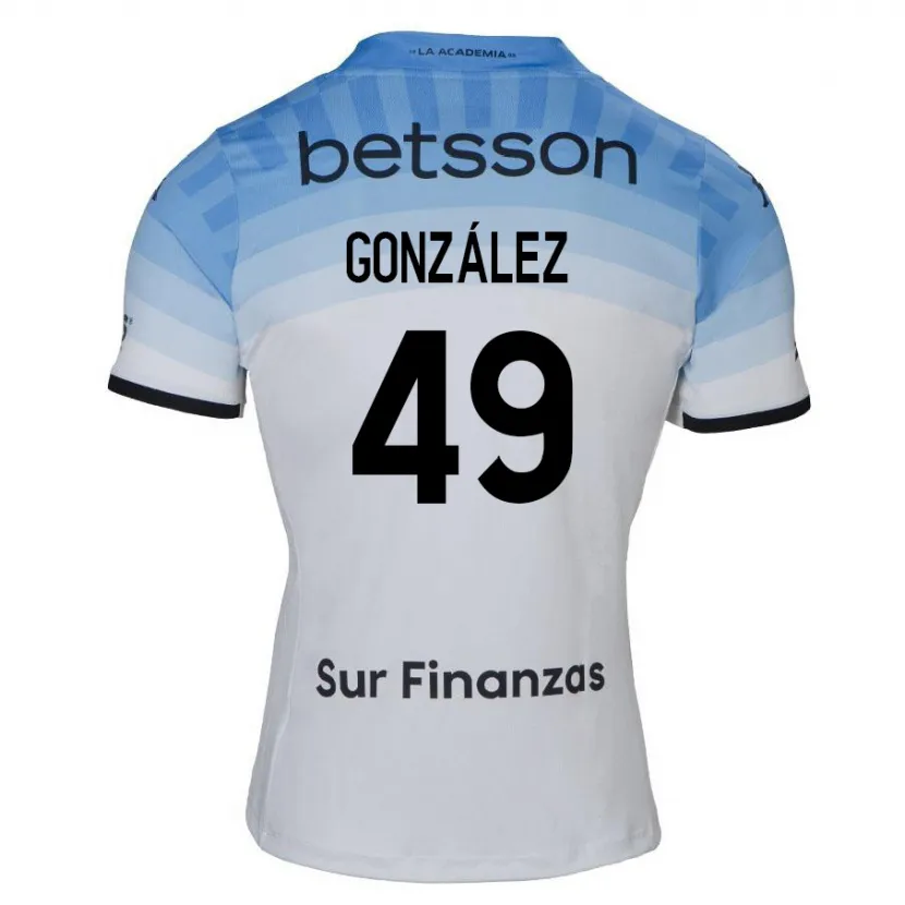 Danxen Kinder David González #49 Weiß Blau Schwarz Auswärtstrikot Trikot 2024/25 T-Shirt