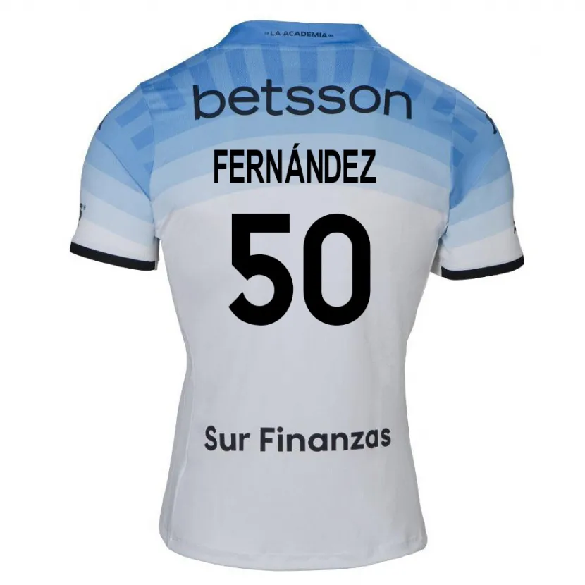 Danxen Kinder Román Fernández #50 Weiß Blau Schwarz Auswärtstrikot Trikot 2024/25 T-Shirt