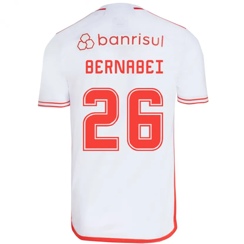 Danxen Kinder Alexandro Bernabéi #26 Weiß Rot Auswärtstrikot Trikot 2024/25 T-Shirt