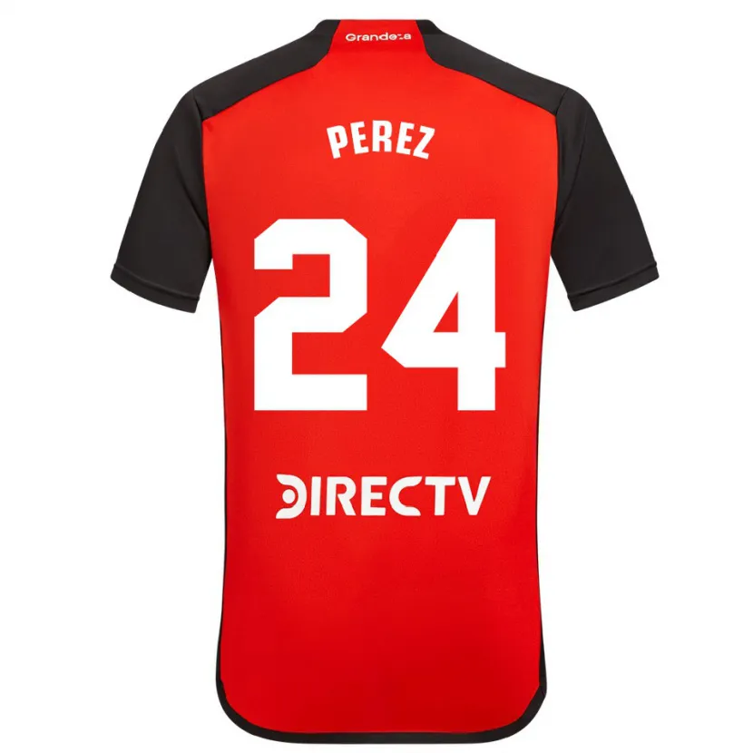 Danxen Kinder Enzo Pérez #24 Rot Schwarz Weiß Auswärtstrikot Trikot 2024/25 T-Shirt