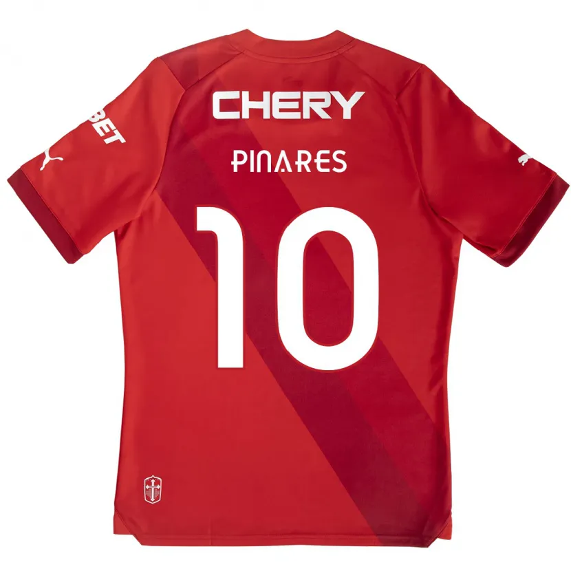 Danxen Kinder César Pinares #10 Rot-Weiss Auswärtstrikot Trikot 2024/25 T-Shirt