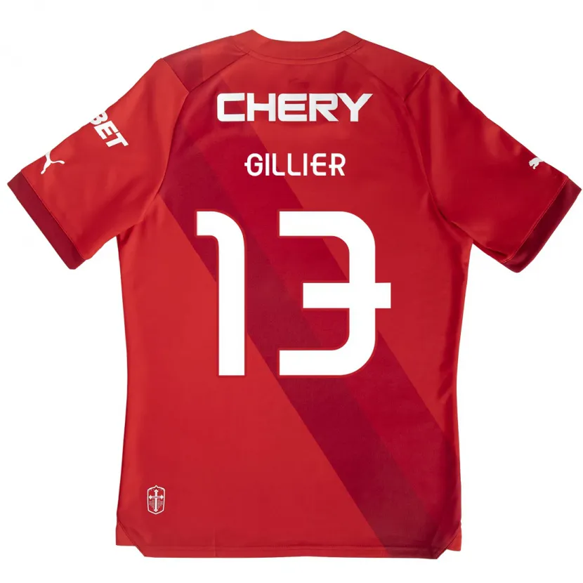 Danxen Kinder Thomas Gillier #13 Rot-Weiss Auswärtstrikot Trikot 2024/25 T-Shirt