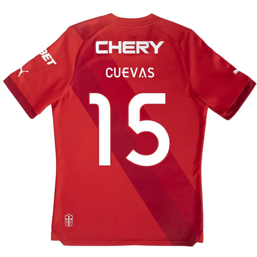 Danxen Kinder Cristian Cuevas #15 Rot-Weiss Auswärtstrikot Trikot 2024/25 T-Shirt