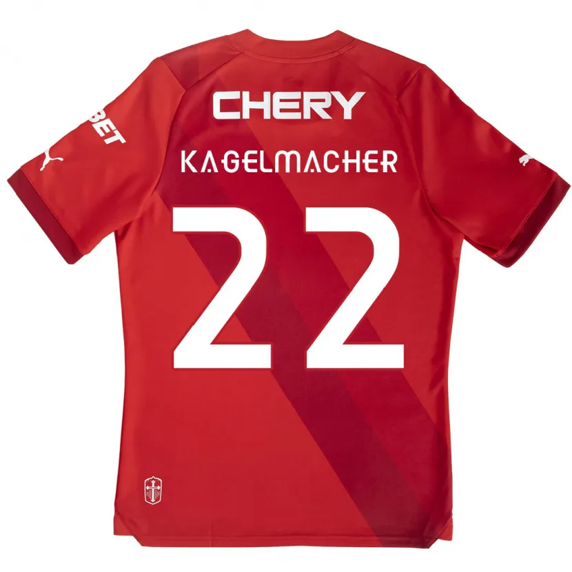 Danxen Kinder Gary Kagelmacher #22 Rot-Weiss Auswärtstrikot Trikot 2024/25 T-Shirt