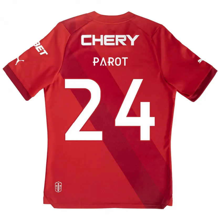 Danxen Kinder Alfonso Parot #24 Rot-Weiss Auswärtstrikot Trikot 2024/25 T-Shirt