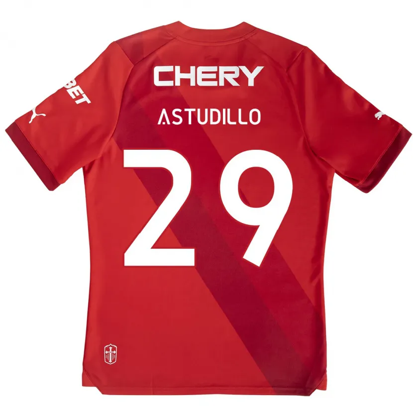 Danxen Kinder Aaron Astudillo #29 Rot-Weiss Auswärtstrikot Trikot 2024/25 T-Shirt