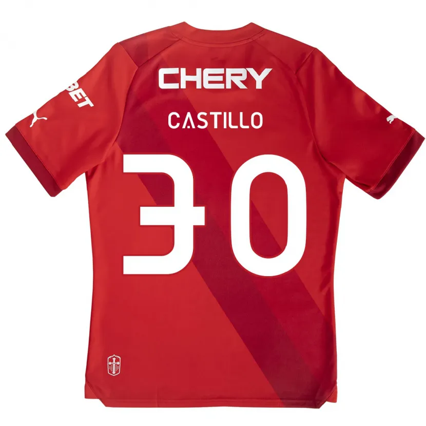 Danxen Kinder Nicolás Castillo #30 Rot-Weiss Auswärtstrikot Trikot 2024/25 T-Shirt