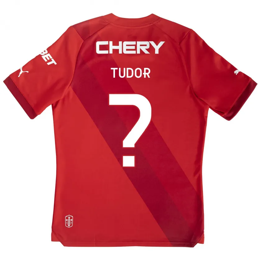 Danxen Kinder Milan Tudor #0 Rot-Weiss Auswärtstrikot Trikot 2024/25 T-Shirt