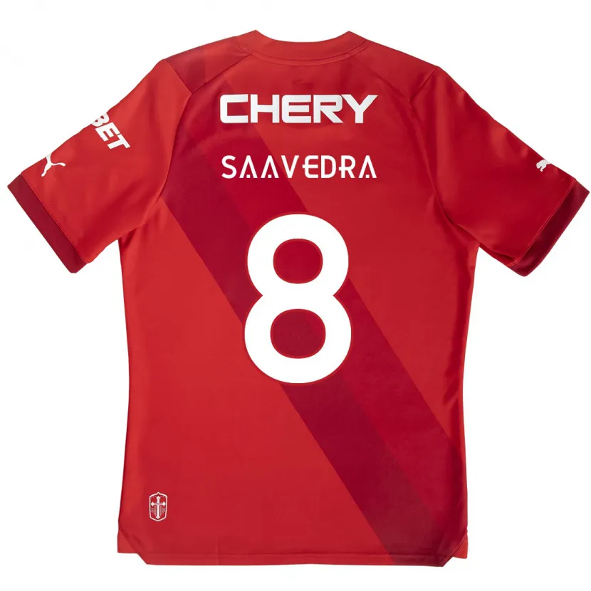 Danxen Kinder Ignacio Saavedra #8 Rot-Weiss Auswärtstrikot Trikot 2024/25 T-Shirt