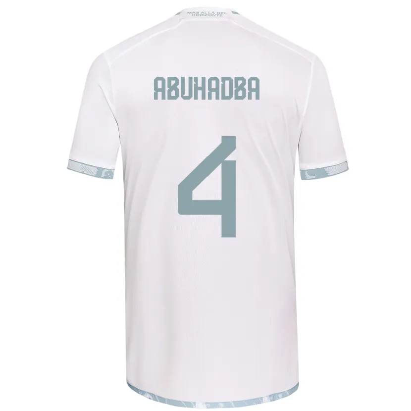 Danxen Kinder Zacarías Abuhadba #4 Weiß Grau Auswärtstrikot Trikot 2024/25 T-Shirt